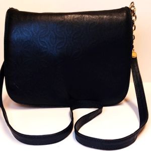Francesco Biasia Crossbody Genuine Leather Black Shoulder Purse Made In Italy SM